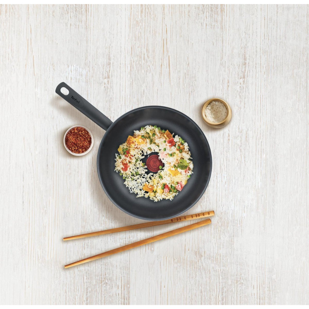 Tefal Day by Day Wokpan Ø28cm - Niet geschikt voor Inductie - Anti-aanbaklaag - Aluminium - Zwart
