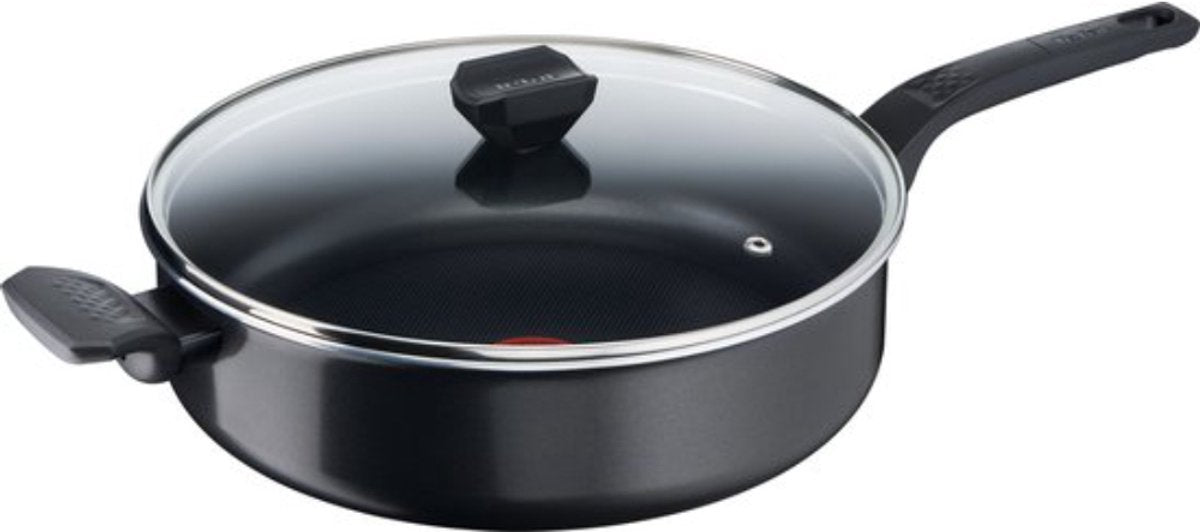 Tefal Easy Cook & Clean Pannenset - Koekenpannen 20/24/28cm + Wokpan 28cm + Hapjespan 28cm - Niet geschikt voor Inductie - Anti-aanbaklaag - Aluminium - Zwart