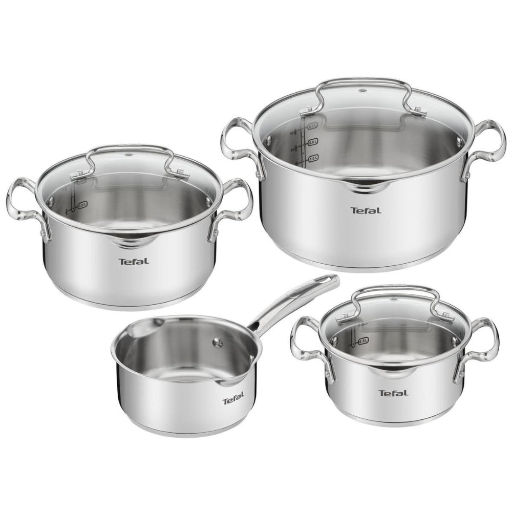 Tefal Duetto+ Kookpannen 4-delige set - Geschikt voor Inductie - RVS - Met Deksels