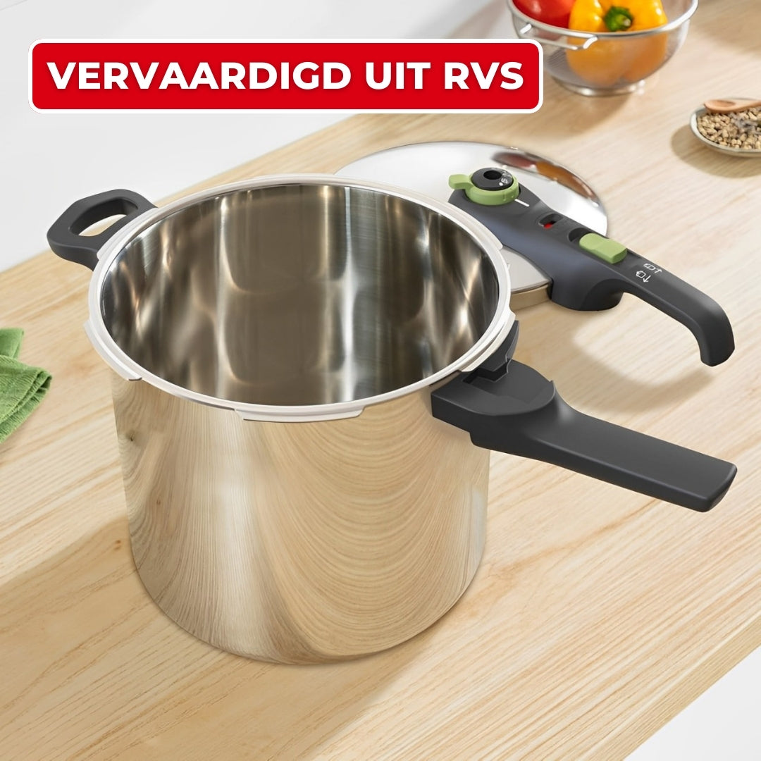 Tefal Secure 5 Trendy Snelkookpan met Stoommandje - 8 liter - Inductie - RVS