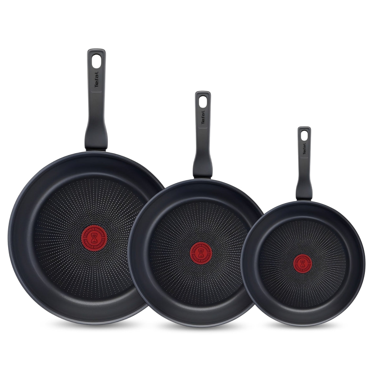 Tefal XL Force Pannenset - Koekenpannen - Ø20/24/28cm - Niet Geschikt voor Inductie - Aluminium - Zwart