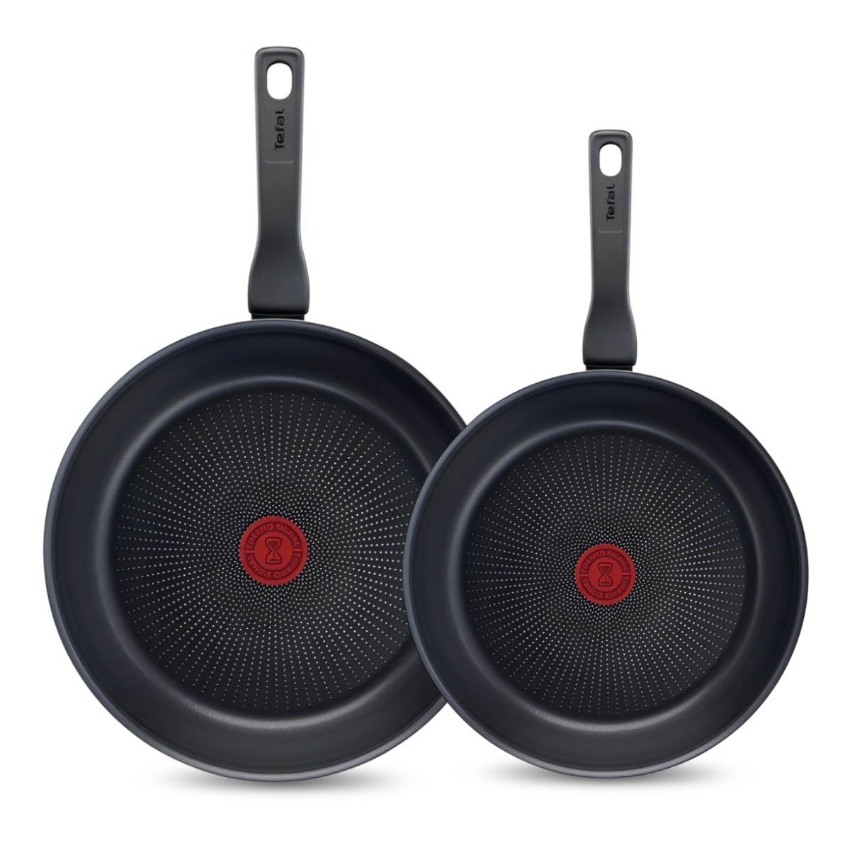 Tefal XL Force Pannenset - Koekenpannen Ø24/28cm - Niet Geschikt voor Inductie - Aluminium - Zwart