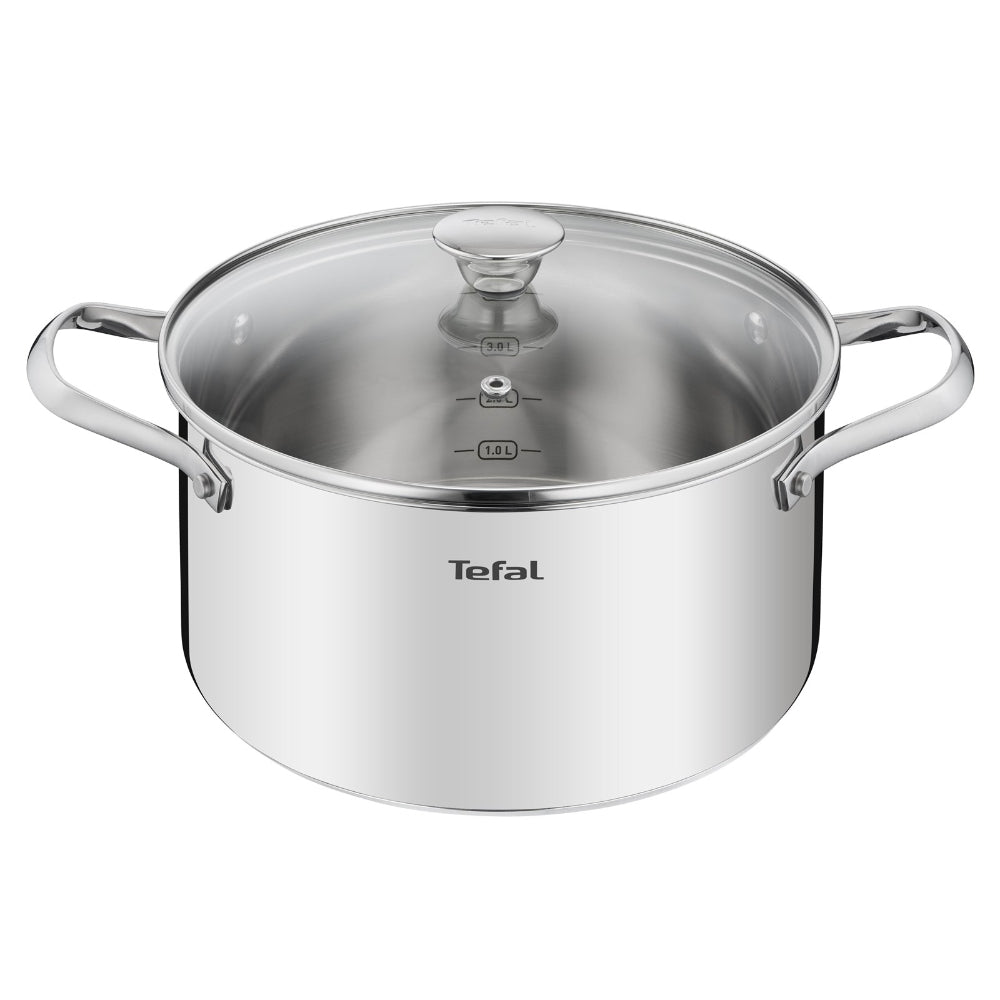 Tefal Cook Eat 3-delige Pannenset - Kookpan - Steelpan - Koekenpan - Inductie - RVS