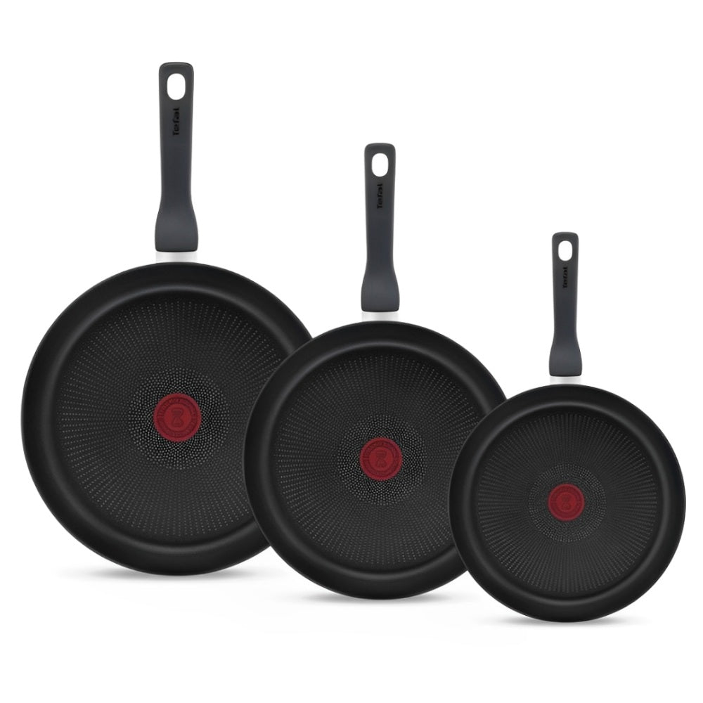 Tefal Hard Titanium Pro 3-delige Pannenset - Koekenpannen - Inductie - Zwart