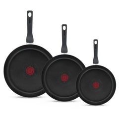 Tefal Hard Titanium Pro 3-teiliges Pfannenset - Bratpfannen - Induktion - Schwarz