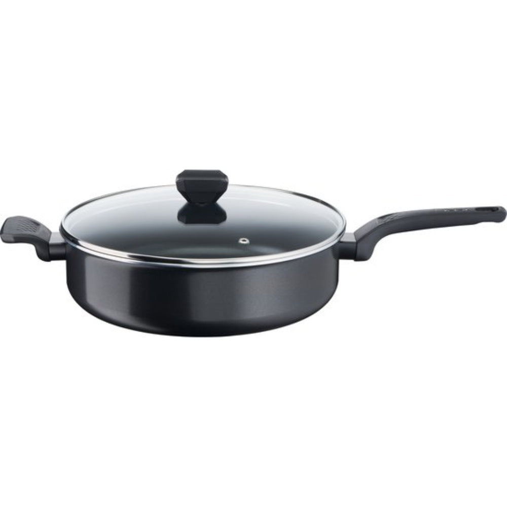 Tefal Easy Cook & Clean Hapjespan met Deksel - Ø28cm - Niet geschikt voor Inductie - Anti-aanbaklaag - Aluminium - Zwart