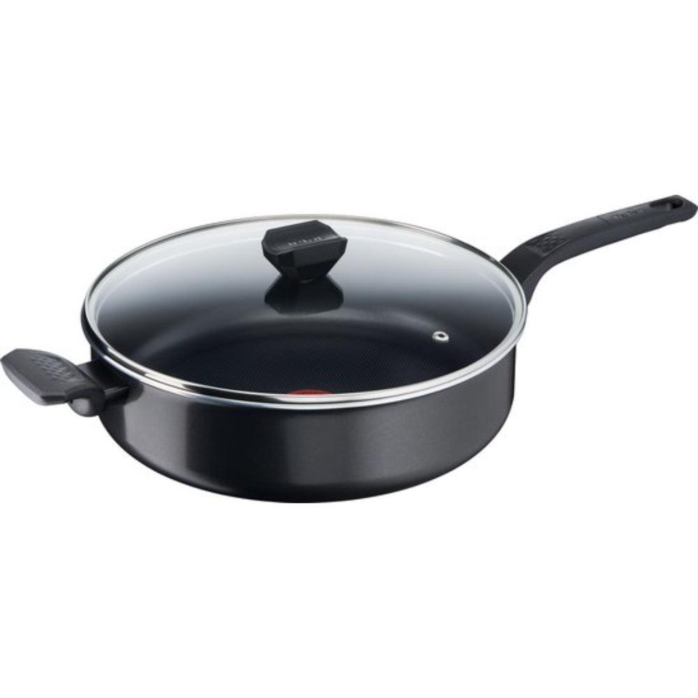 Tefal Easy Cook & Clean Hapjespan met Deksel - Ø28cm - Niet geschikt voor Inductie - Anti-aanbaklaag - Aluminium - Zwart