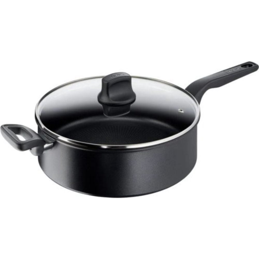 Tefal Hard Titanium Pro 3-delige Pannenset - Koekenpannen met Hapjespan - Zwart