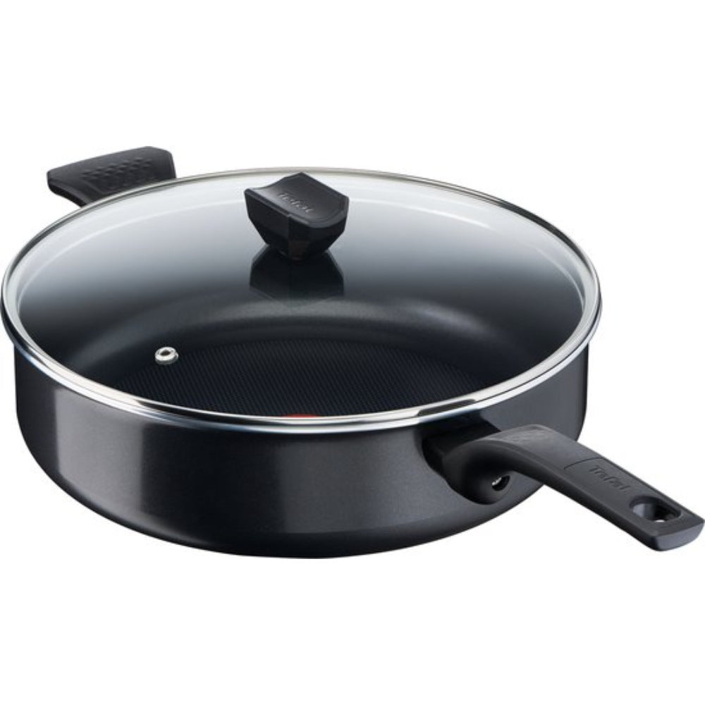 Tefal Easy Cook & Clean Hapjespan met Deksel - Ø28cm - Niet geschikt voor Inductie - Anti-aanbaklaag - Aluminium - Zwart