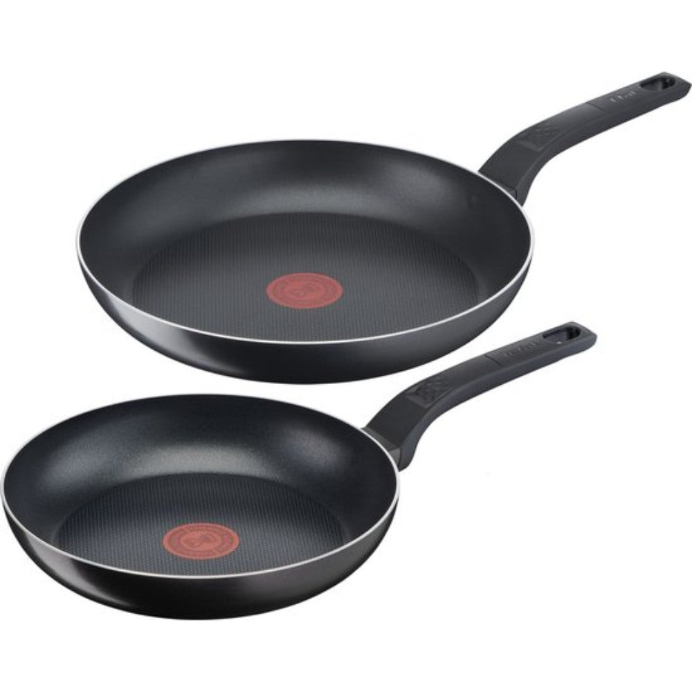 Tefal Easy Cook & Clean Koekenpannenset - 24/28cm - Niet geschikt voor Inductie - Anti-aanbaklaag - Aluminium - Zwart