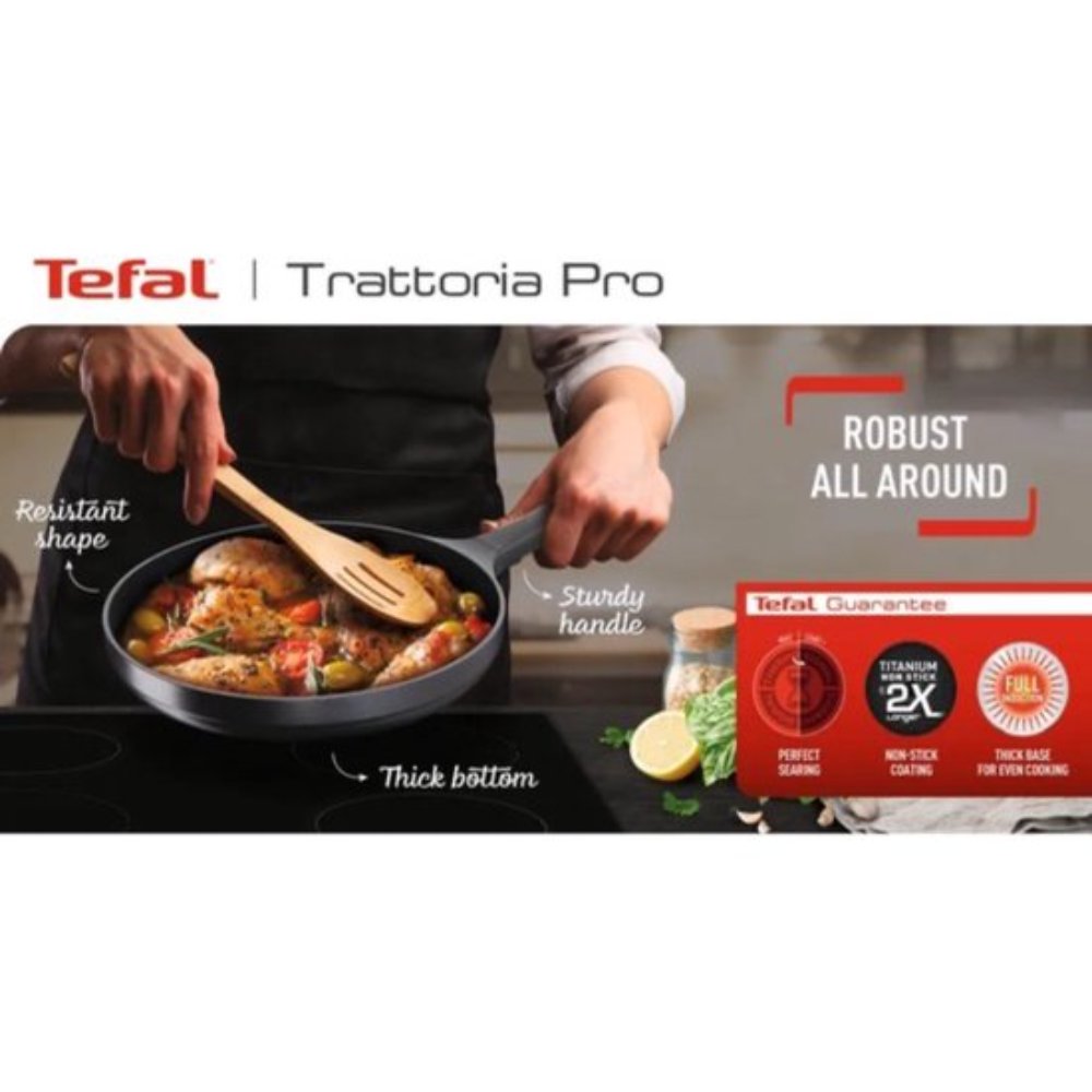 Tefal Trattoria Pro Pannenset - Koekenpannen Ø20/24/28cm - Gietaluminium
