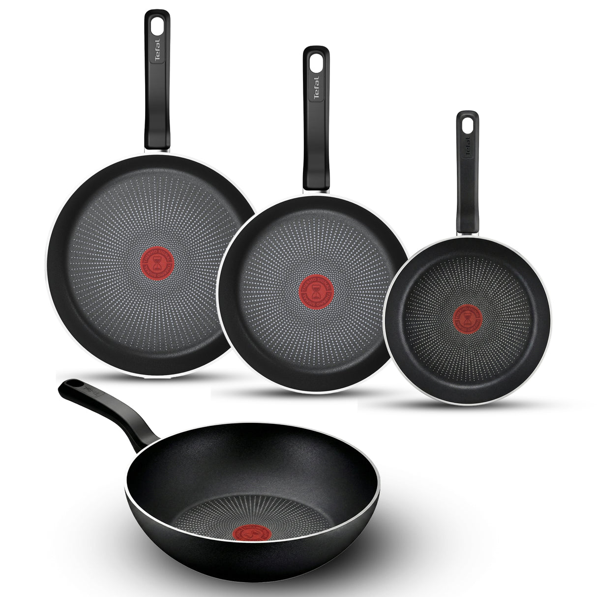 Tefal So Expert Pannenset 4-delig - Koekenpannen 20/24/28cm + Wokpan 28cm - Inductie - Anti-aanbaklaag - Aluminium - Zwart