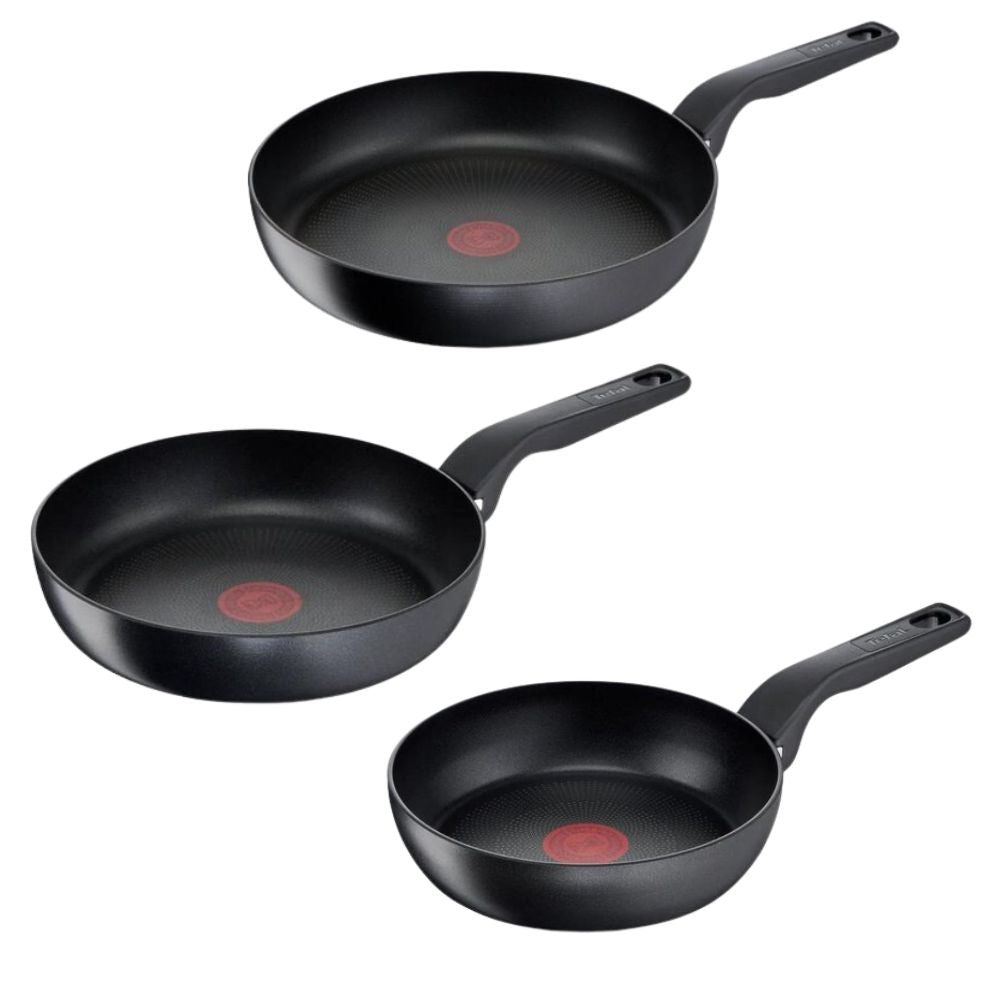 Tefal Hard Titanium Pro 3-delige Pannenset - Koekenpannen - Inductie - Zwart