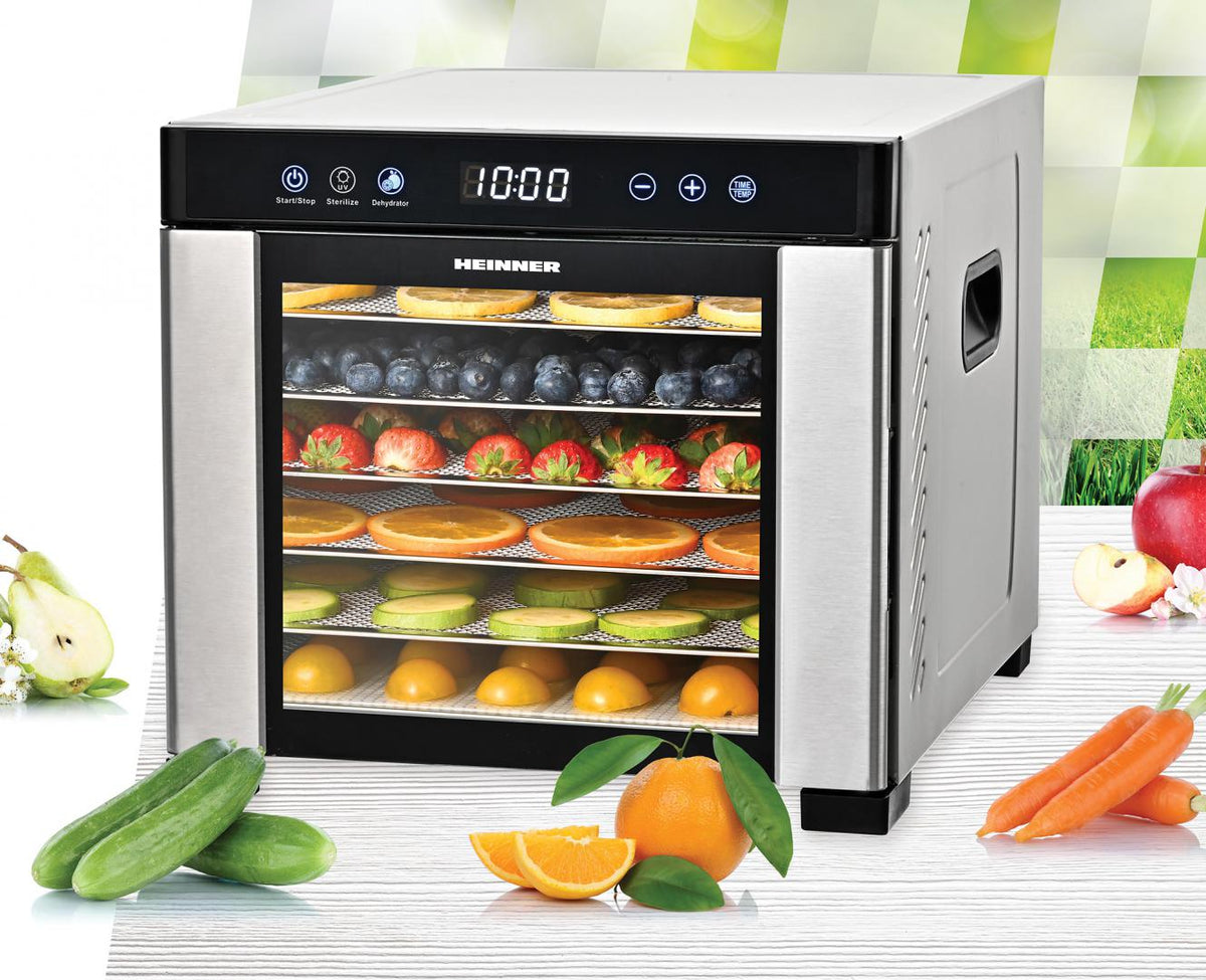 Heinner ProDry Voedseldroger / Droogoven / Dehydrator – UV-functie – 6 RVS Drooglades – LED Display – Digitale Timer & Temperatuurregeling – 550–650W – Oververhittingsbeveiliging (2)