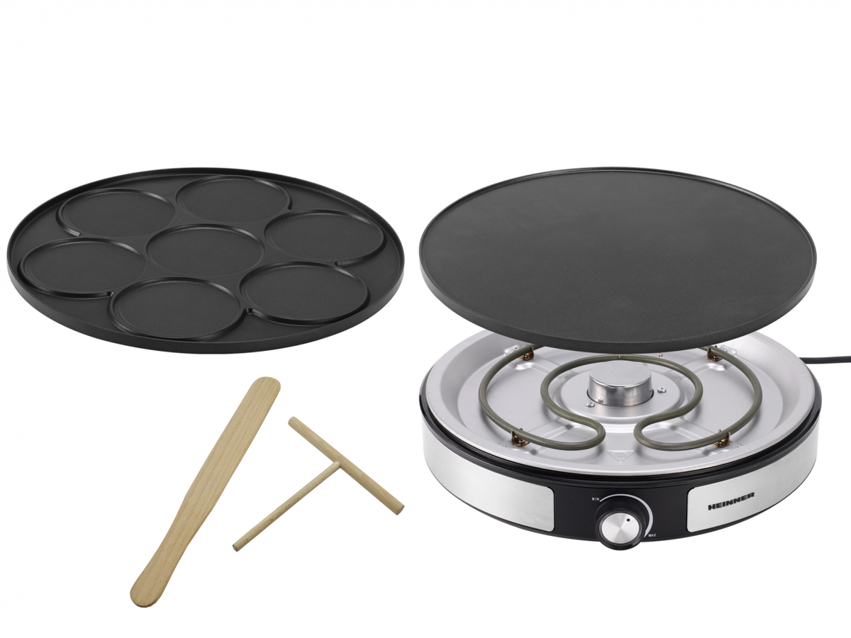 Heinner 2-in-1 Pannenkoekenmaker & Crepemaker – 1500W – Anti-aanbaklaag – Omkeerbare Plaat – Temperatuurregelaar – Indicatie Lampje – Roestvrijstalen Behuizing (5)
