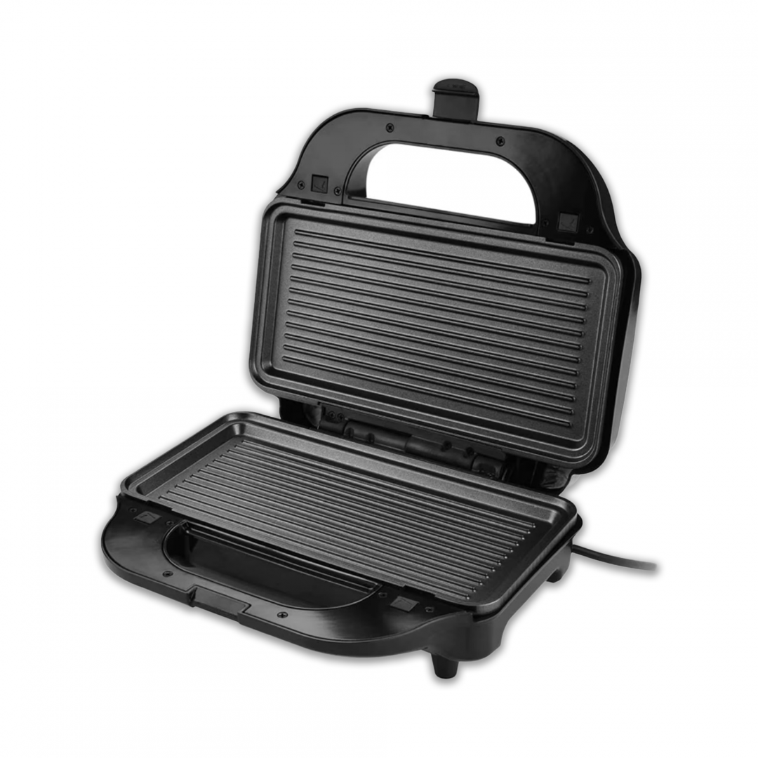 Heinner Sandwichmaker & Wafelijzer – 900 W – 2 Sandwiches – 2 Verwisselbare XL Platen 28 x 15 cm – Grill & Wafel – Antiaanbaklaag – Zwart/Bordeauxrood (4)