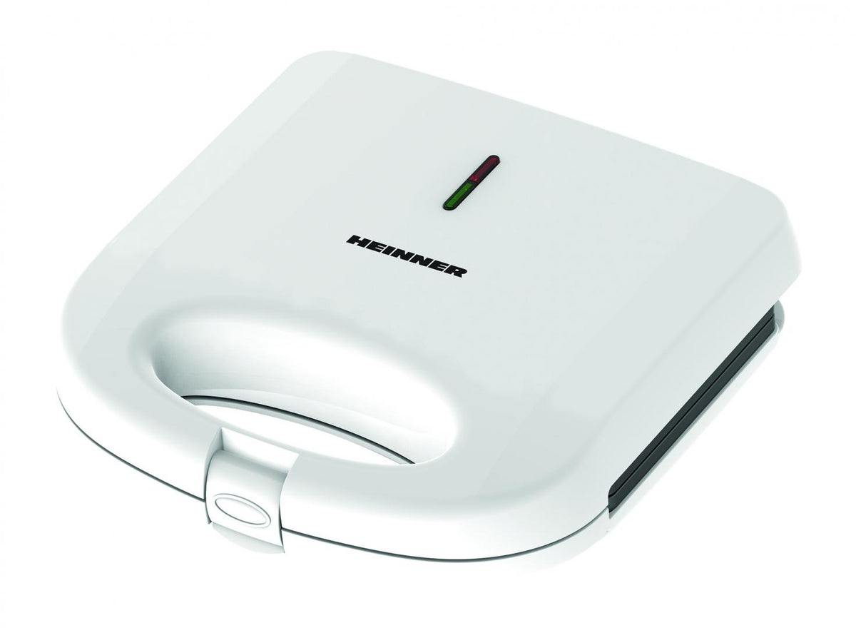 Heinner Elektrische Sandwichmaker en Tosti-ijzer – 750 W – Voor 2 Tosti’s of Sandwiches – Antiaanbakplaten – Automatische Temperatuurregeling – Koelblijvende Handgreep – Indicatielampjes – Veiligheidssluiting – Wit