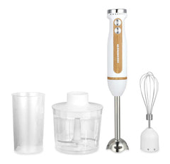 Heinner Bestmix Staafmixer Set – Variabele Snelheid + Turbo – RVS Gardes & Messen – 600W – Chroominzetstuk – Wit