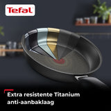 Tefal Hard Titanium Pro 4-delige Pannenset - Koekenpannen met Wokpan - Zwart