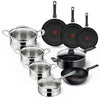 Tefal Hard Titanium Pro Komplett-Pfannenset – 9-teilig – Kochtöpfe, Bratpfannen, Wokpfanne & Schmorpfanne – Aluminium