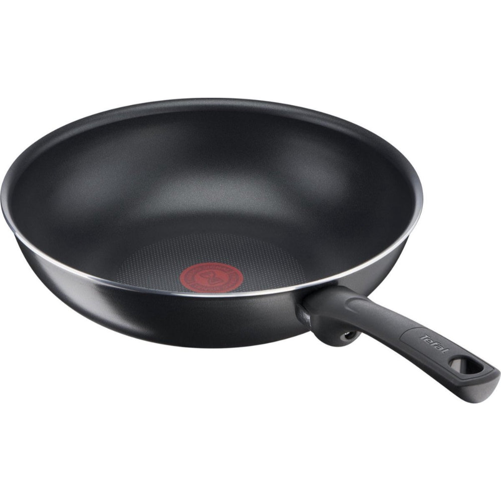 Tefal Day by Day Pannenset - Koekenpannen 20/24/28/32cm + Wokpan 28cm - Niet geschikt voor Inductie - Anti-aanbaklaag - Schenktuiten - Aluminium - Zwart
