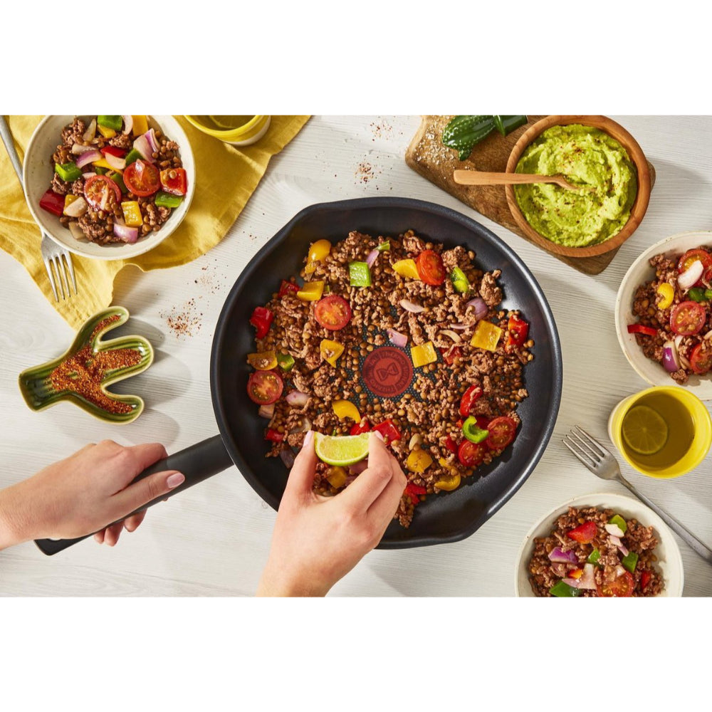 Tefal Day by Day Pannenset - Koekenpannen 20/24/28cm + Wokpan 28cm - Niet geschikt voor Inductie - Anti-aanbaklaag - Schenktuiten - Aluminium - Zwart