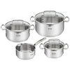 Tefal Duetto+ Kochtöpfe 4-teiliges Set - Für Induktion geeignet - Edelstahl - Mit Deckeln
