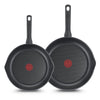 Tefal Day by Day Bratpfannenset – 24/28 cm – Nicht Induktionsgeeignet – Antihaftbeschichtung – Ausgießer – Aluminium – Schwarz