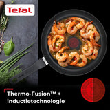 Tefal Hard Titanium Pro 4-delige Pannenset - Koekenpannen met Wokpan - Zwart