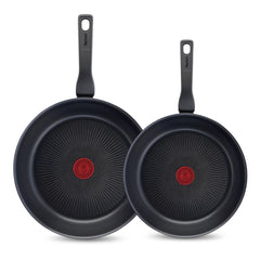 Tefal XL Force Pfannenset - Bratpfannen Ø24/28cm - Nicht geeignet für Induktion - Aluminium - Schwarz