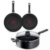 Tefal Hard Titanium Pro 3-teiliges Pfannenset mit Schmorpfanne – Bratpfannen mit Schmorpfanne – Induktionsgeeignet – Schwarz