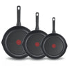 Tefal Day by Day Bratpfannenset – 24/28/32 cm – Nicht Induktionsgeeignet – Antihaftbeschichtung – Ausgießer – Aluminium – Schwarz