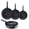 Tefal XL Force Pfannenset - Bratpfannen Ø20/24/28cm + Wokpfanne Ø28cm - Nicht geeignet für Induktion - Aluminium - Schwarz