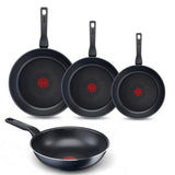 Tefal XL Force Pannenset - Koekenpannen Ø20/24/28cm + Wokpan Ø28cm - Niet Geschikt voor Inductie - Aluminium - Zwart