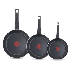 Tefal Easy Cook & Clean Bratpfannenset - 24/28/32cm - Nicht geeignet für Induktion - Antihaftbeschichtung - Aluminium - Schwarz