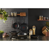 Tefal XL Force Pannenset - Koekenpannen Ø20/24/28cm + Wokpan Ø28cm - Niet Geschikt voor Inductie - Aluminium - Zwart
