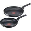 Tefal Easy Cook & Clean Bratpfannenset – 24/28 cm – Nicht Induktionsgeeignet – Antihaftbeschichtung – Aluminium – Schwarz