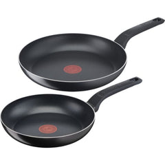 Tefal Easy Cook & Clean Bratpfannenset – 24/28 cm – Nicht Induktionsgeeignet – Antihaftbeschichtung – Aluminium – Schwarz