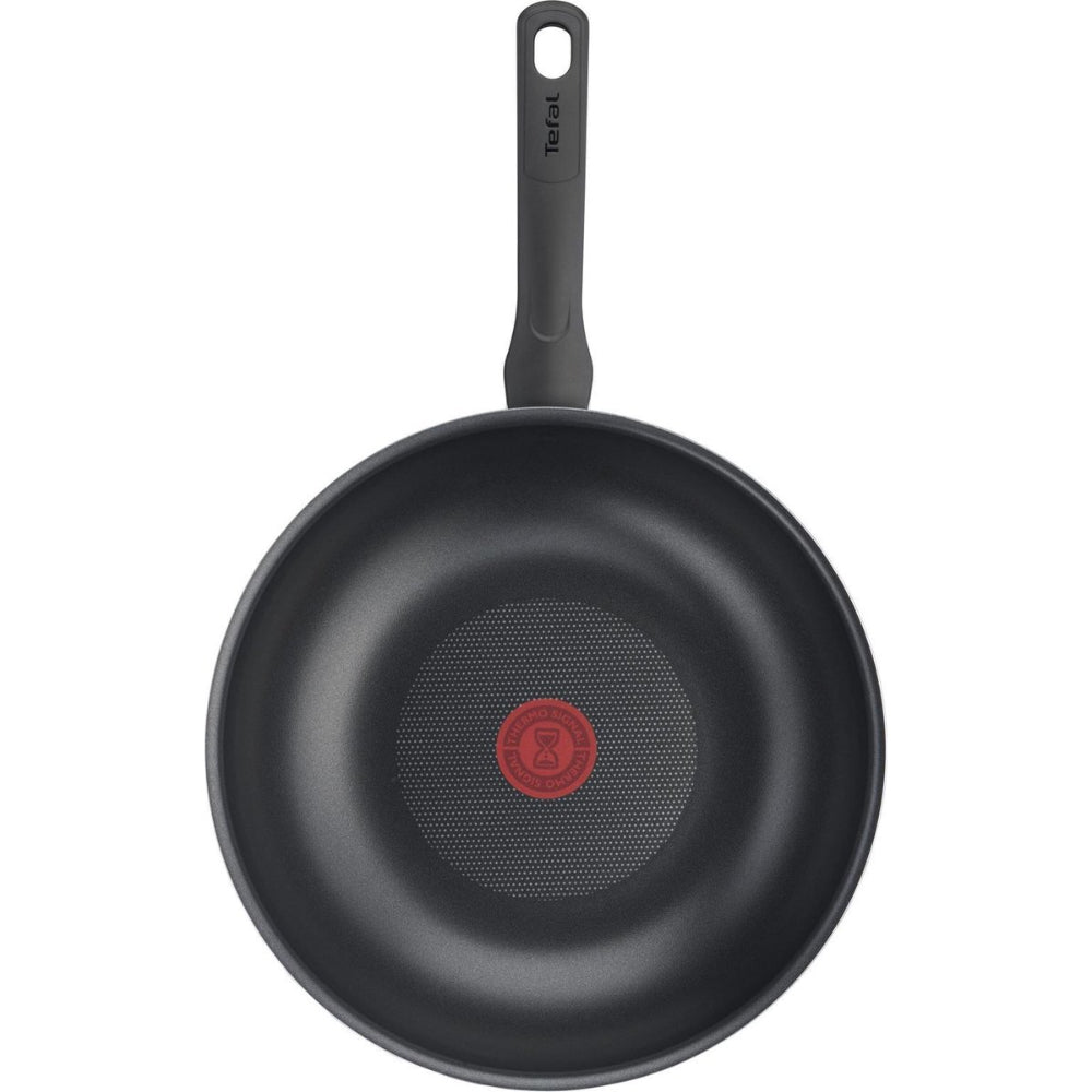 Tefal Day by Day Pannenset - Koekenpannen 20/24/28/32cm + Wokpan 28cm - Niet geschikt voor Inductie - Anti-aanbaklaag - Schenktuiten - Aluminium - Zwart
