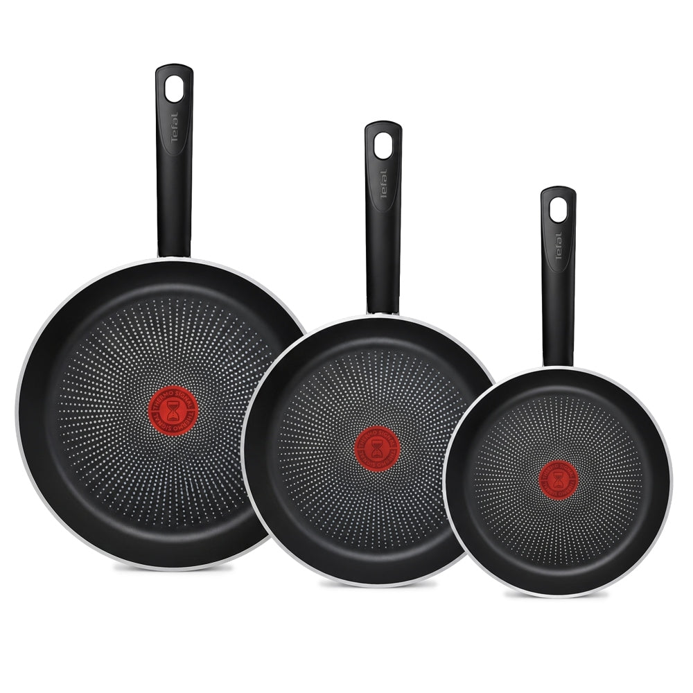 Tefal So Recycled 3-delige Pannenset - Koekenpannen Ø20/24/28 cm - Geschikt voor alle Warmtebronnen - 100% Gerecycled Aluminium