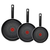Tefal So Recycled 3-delige Pannenset - Koekenpannen Ø20/24/28 cm - Geschikt voor alle Warmtebronnen - 100% Gerecycled Aluminium