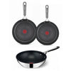 Tefal Jamie Oliver 3-teiliges Edelstahl Pfannenset – Mit Wokpfanne – Induktionsgeeignet