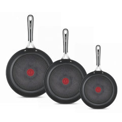 Tefal Jamie Oliver Kitchen Essentials 3-teiliges Bratpfannenset – Induktionsgeeignet – Edelstahl