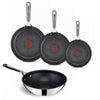 Tefal Jamie Oliver Kitchen Essentials 4-teiliges Pfannenset – Bratpfannen mit Wokpfanne – Induktionsgeeignet – Edelstahl