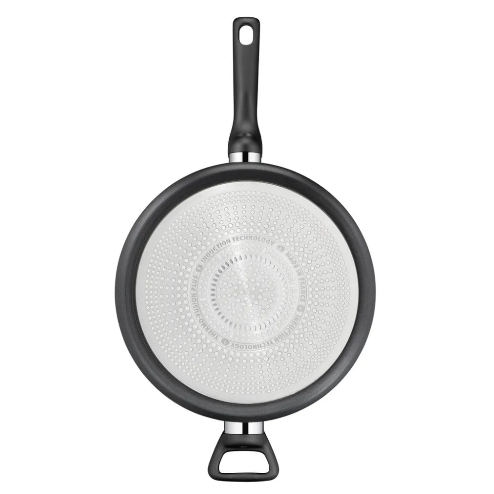 Tefal hapjespan zwart met titanium coating en temperatuur indicator bodem
