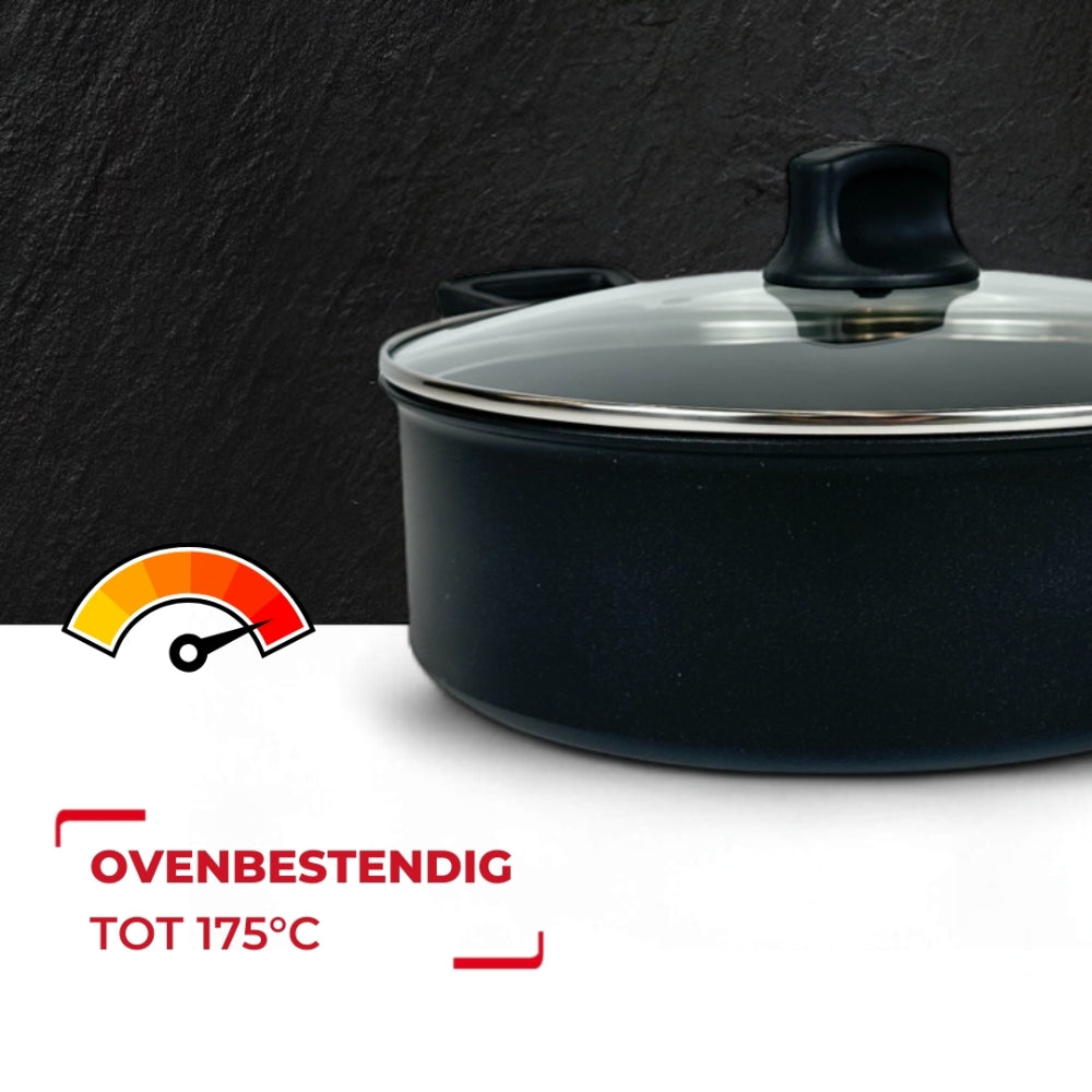 Tefal inductie hapjespan titanium coating Thermo-Fusion technologie zwart