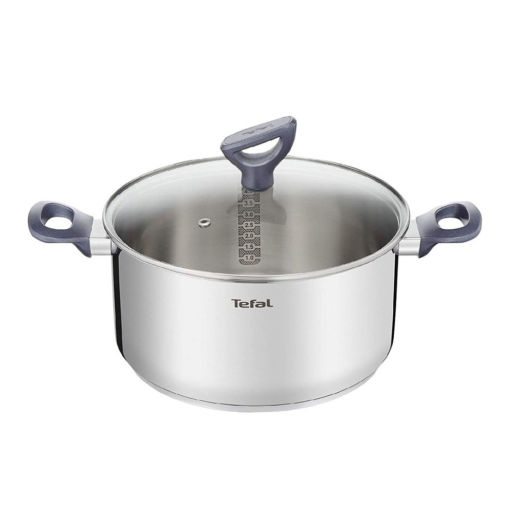 Tefal kookpan 20 cm - 2,5 liter - Met deksel - Roestvrij staal - Zilver