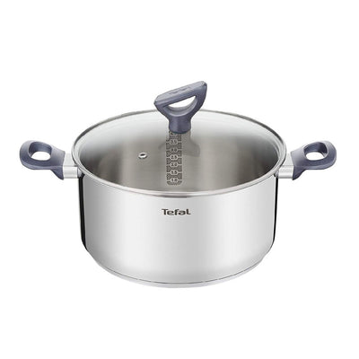 Tefal kookpan 20 cm - 2,5 liter - Met deksel - Roestvrij staal - Zilver