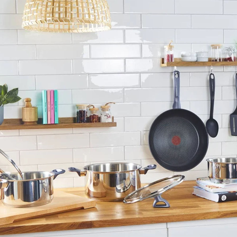 Tefal kookpan 20 cm - 2,5 liter - Met deksel - Roestvrij staal - Zilver