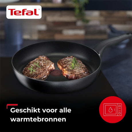 Cover foto tefal koekenpan met text geschikt voor alle warmte bron